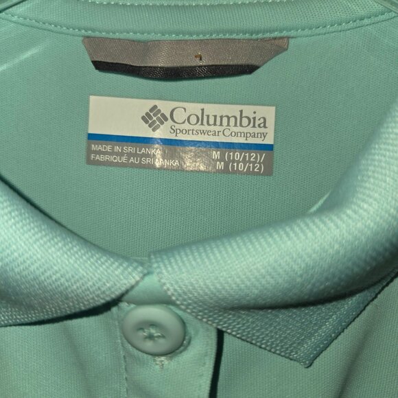 Columbia PFG Girls Polo Dress Performance Gear Aqua Blue Size M 3947 - Picture 5 of 10